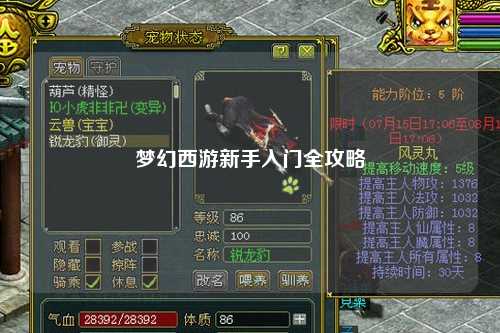 夢(mèng)幻西游新手入門(mén)全攻略