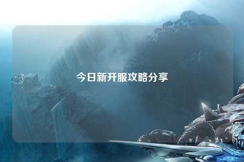 今日新開(kāi)服攻略分享