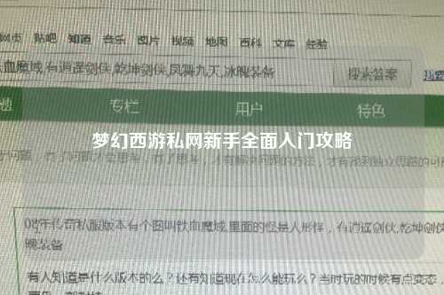 夢(mèng)幻西游私網(wǎng)新手全面入門(mén)攻略