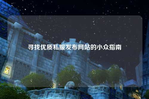 尋找優(yōu)質(zhì)私服發(fā)布網(wǎng)站的小眾指南