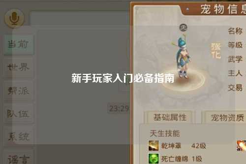 新手玩家入門(mén)必備指南